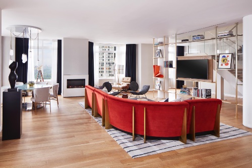 The living room of the Penthouse on 54 suite at Conrad New York Midtown