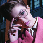 The model showcases New York style through her third collection of frames with Vogue Eyewear