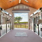 The 15-acre property features a 12-stall stable and a gorgeous wine cellar