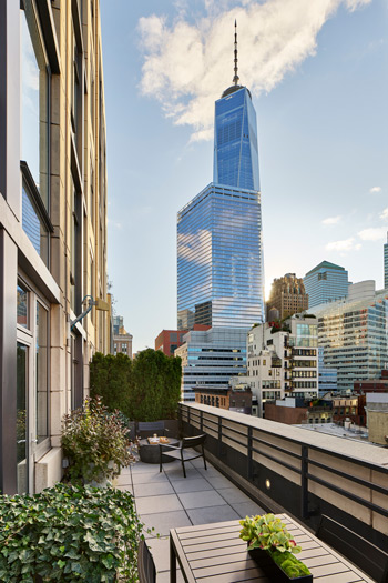 The terrace of a Tribeca suite at Smyth Tribeca