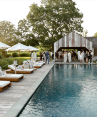 On Thursday evening, the Italian luxury lifestyle brand hosted an intimate dinner at the Wölffer Residence in Sagaponack with an elegant group of neutral-hued-clad guests including actors, stylists, influencers and creatives. Cucinelli's president and North American CEO, Massimo Caronna and his wife Natasha, along with Wölffer's co-owner, Joey Wölffer were on hand to welcome guests