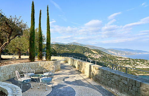 A terrace at The Maybourne Riviera