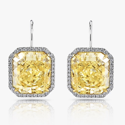 Saks Fifth Avenue High Jewelry white and yellow diamond earrings