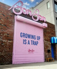 And it has a floor-to-ceiling Swedish candy library