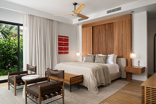 A residence bedroom at The Strand Turks & Caicos