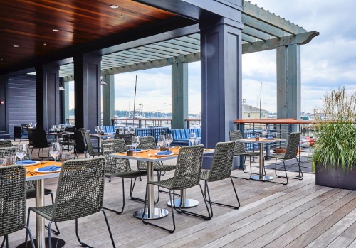 The terrace at Giusto restaurant