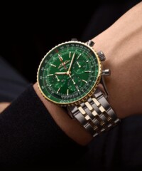 At Watches of Switzerland’s SoHo flagship, Breitling and Hodinkee gathered collectors, industry leaders and members of the city’s creative community to celebrate the Navitimer and unveil two exclusive timepieces (a 43mm chronograph with a rich green dial and a 32mm model featuring mint-green detailing and diamond hour markers)