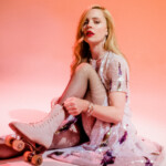 Heartbeat's Melissa George shows off spring's sparkling looks on roller skates—she is, after all, a champion of the four-wheeled sport