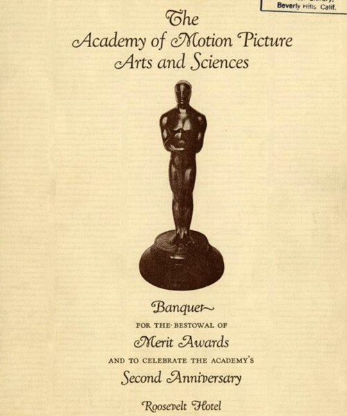 See the Menu from the First Oscars Ceremony