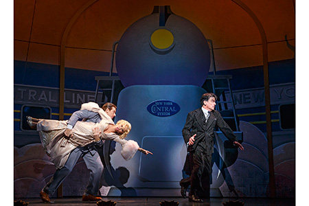 Andy Karl, Kristin Chenoweth, and Peter Gallagher in "On the Twentieth Century." Photograph by Joan Marcus, 2015. 