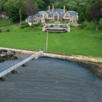 You can see the Manhattan skyline from the luxurious infinity pool at this Darien, CT, property on the Long Island Sound