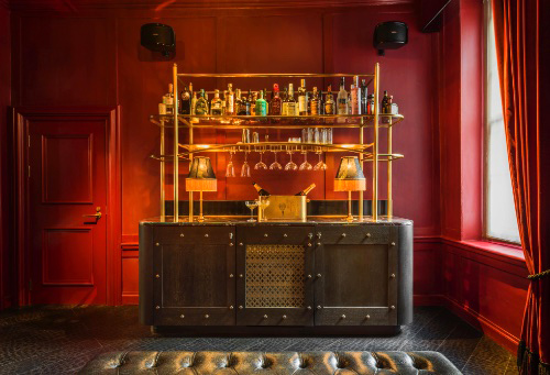 An in-room maxi-bar at Chateau Denmark
