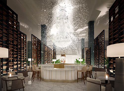 The Chandelier Bar at the Four Seasons Hotel